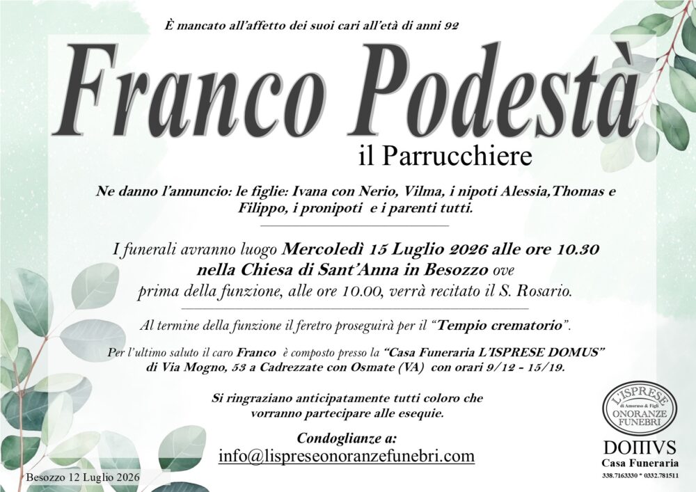 Epigrafe Franco Podestà