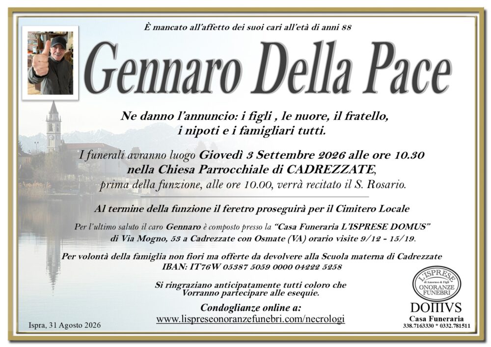 Epigrafe Gennaro Della Pace