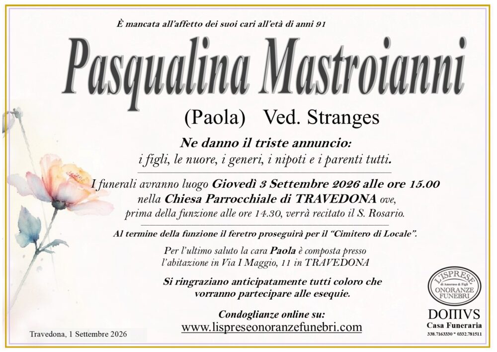 Epigrafe Paola Mastroianni