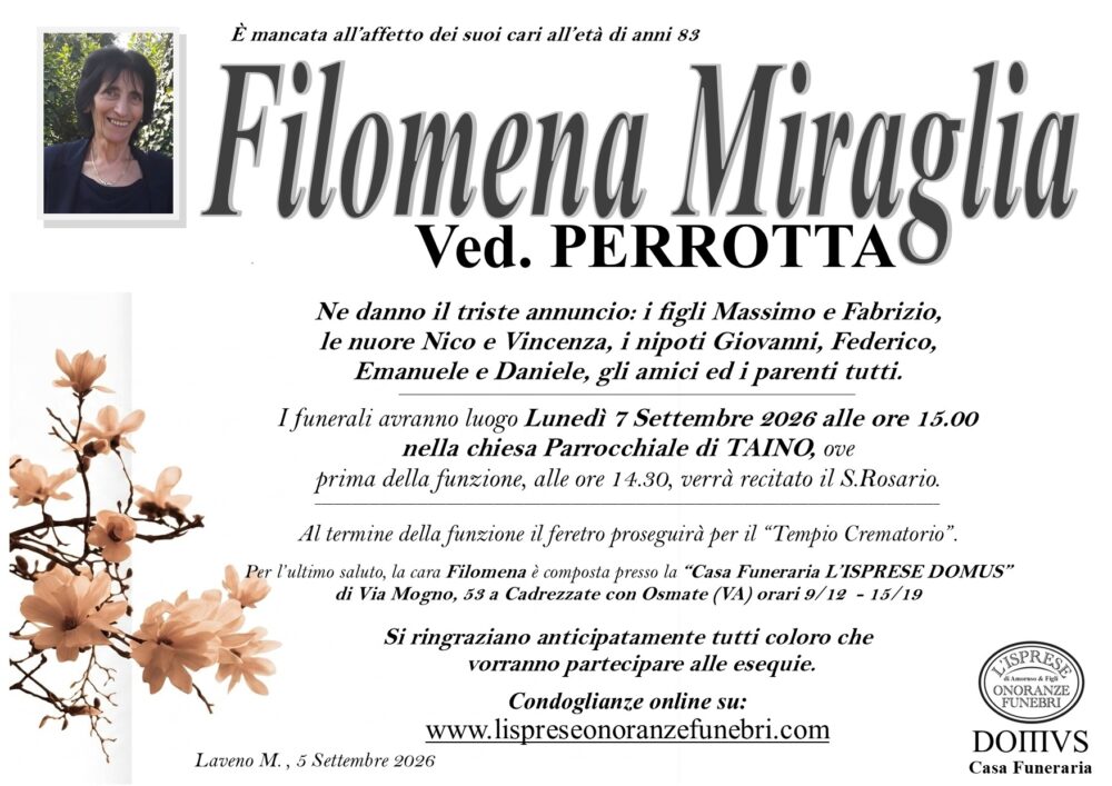 Epigrafe Filomena Miraglia