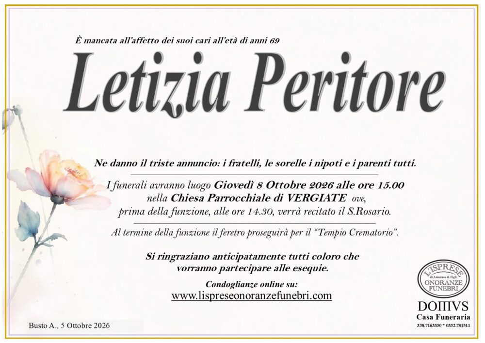 Epigrafe Letizia Peritore