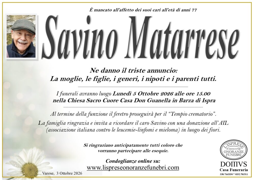 Epigrafe Savino Matarrese