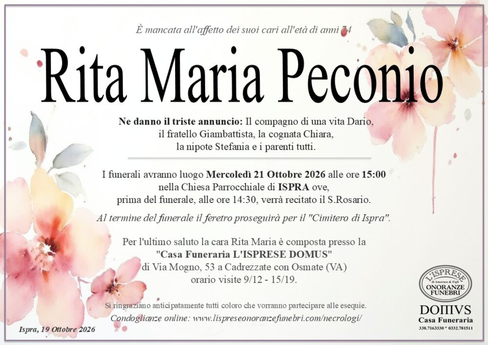 Epigrafe Rita Maria Peconio